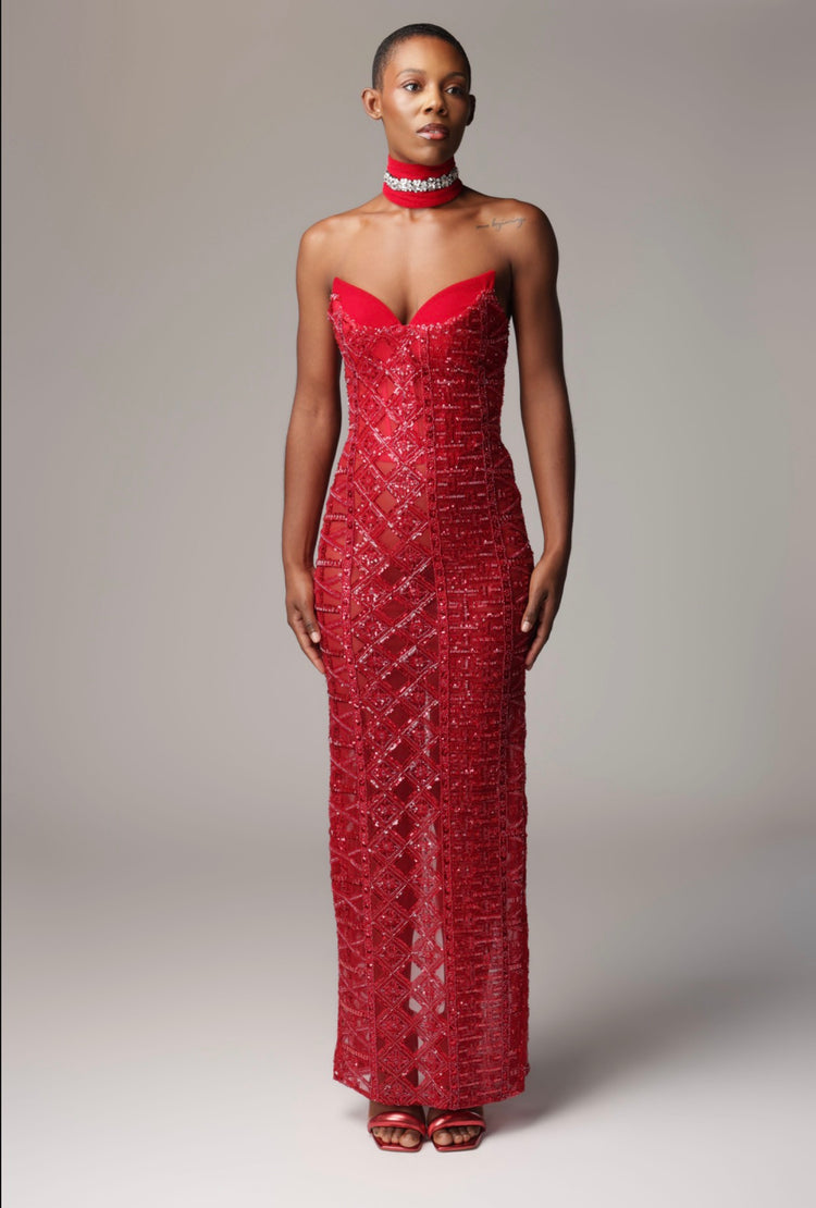 The Crimson Jewel Gown: Style No. 0011SS27